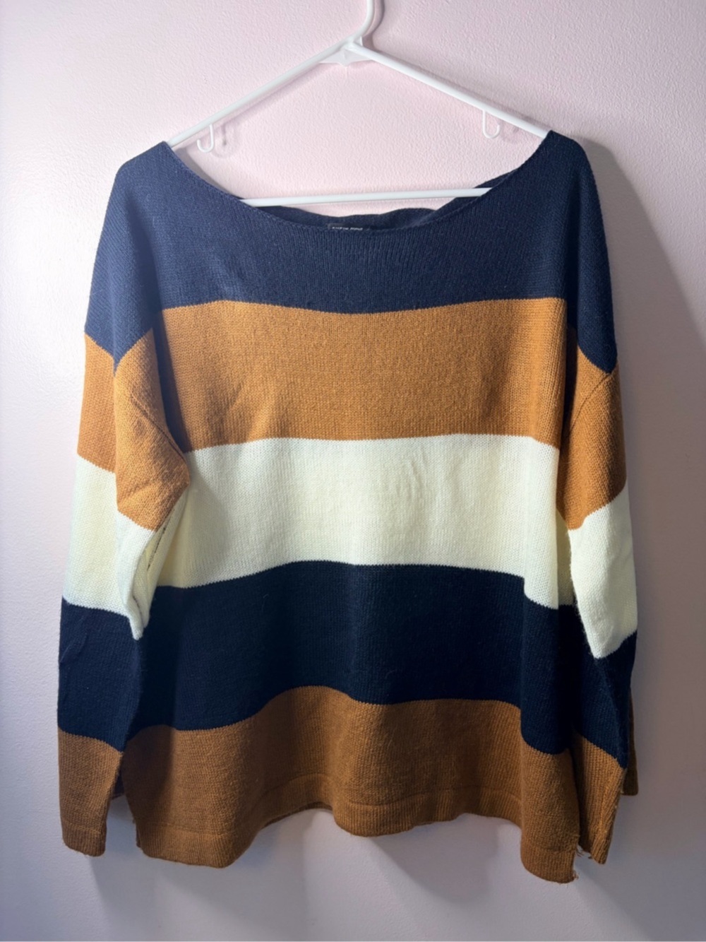 SHEIN CURVE Striped Acrylic Sweater Size 1XL